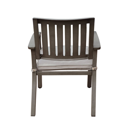Outdoor Aluminum Dining Chair and Cushion Set 2