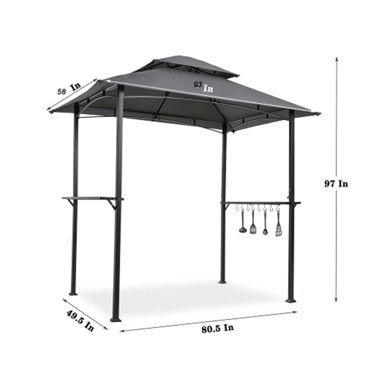 Outdoor Grill Gazebo and Double Tier Canopy