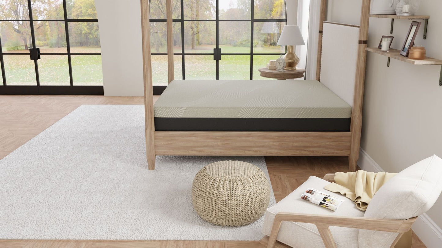 12in Soft Gel Memory Foam Tight Top Mattress by HouseOfZazla on wood platform bed on Tampa Home & Garden Store