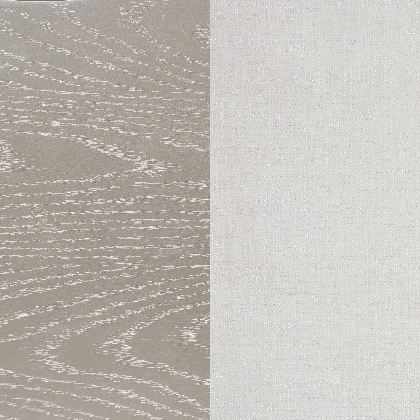 Katerina platform bed swatches: metallic beige woodgrain texture with light gray fabric on Tampa Home & Garden Store
