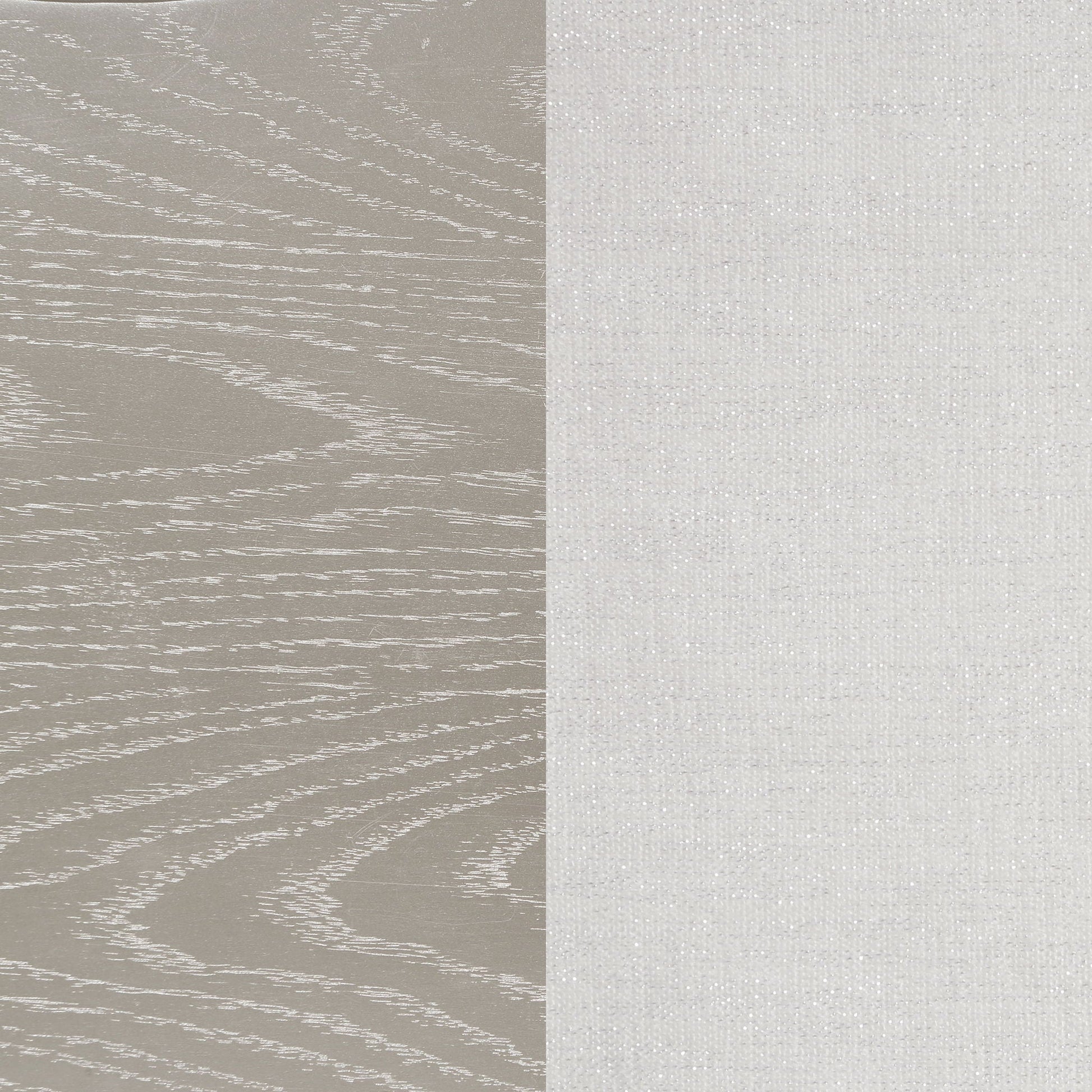 Katerina platform bed swatches: metallic beige woodgrain texture with light gray fabric on Tampa Home & Garden Store
