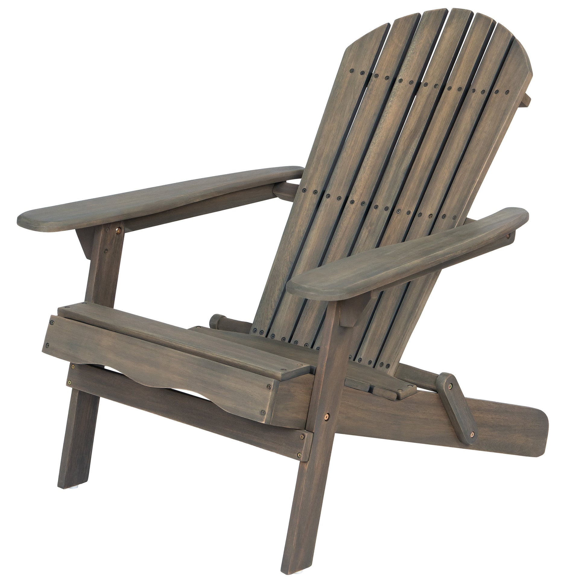 Malibu Adirondack Chair weathered brown wood with slatted back outdoor furniture on Tampa Home & Garden Store