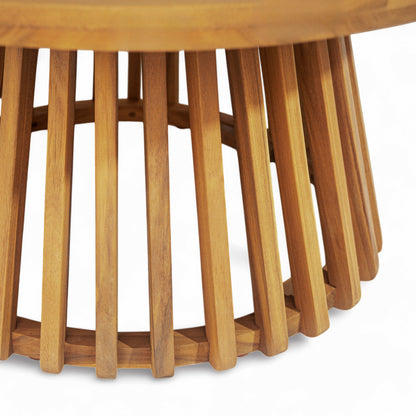 Outdoor Daybed base in warm acacia wood with vertical slats by HouseOfZazla on Tampa Home & Garden Store