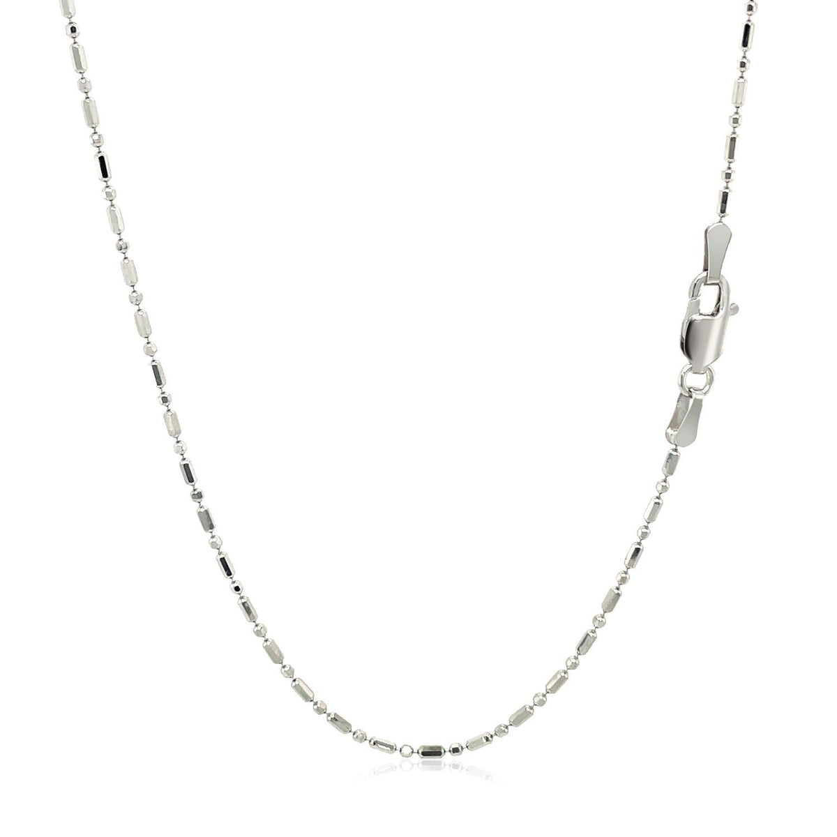 14k white gold diamond-cut alternating bead chain necklace 1.2mm by Bids.com on Tampa Home & Garden Store