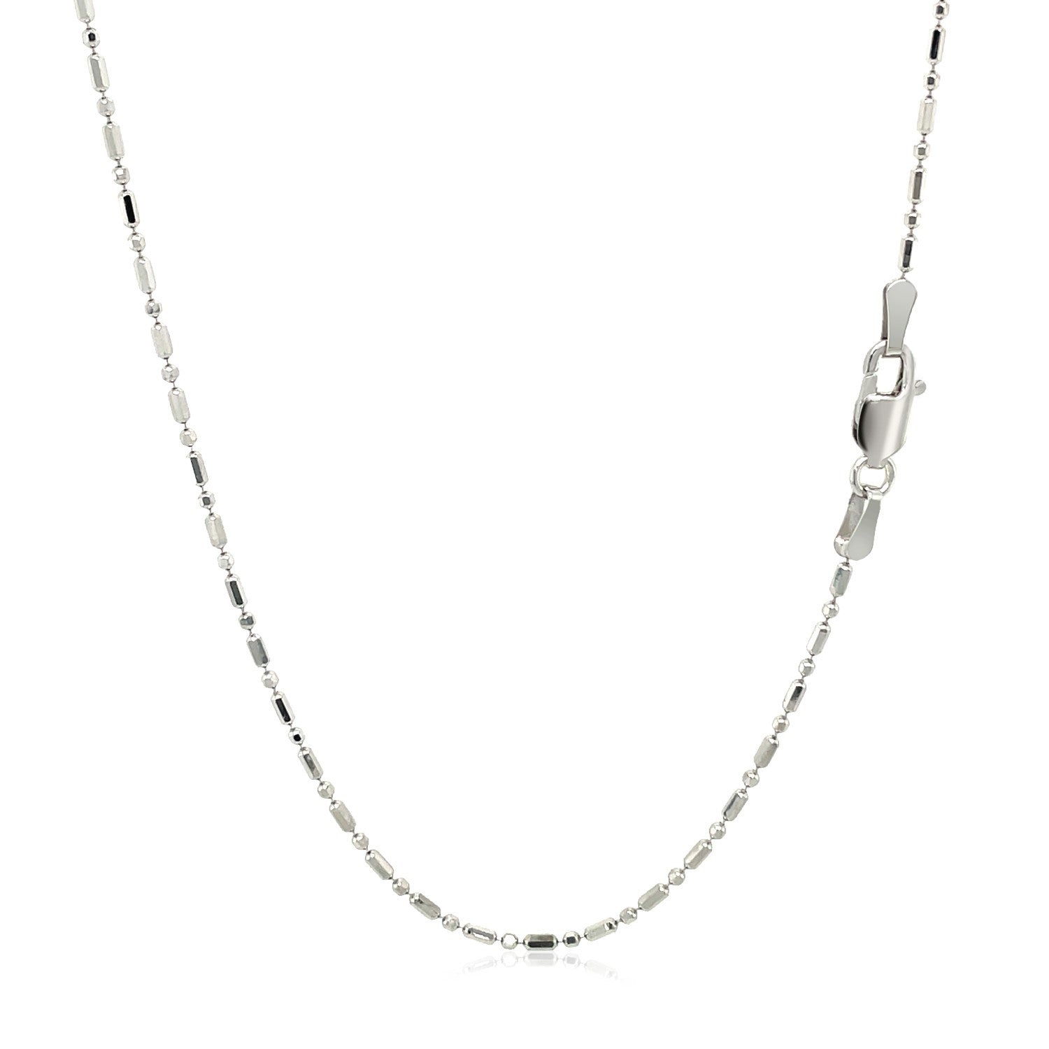 14k white gold diamond-cut alternating bead chain necklace 1.2mm by Bids.com on Tampa Home & Garden Store