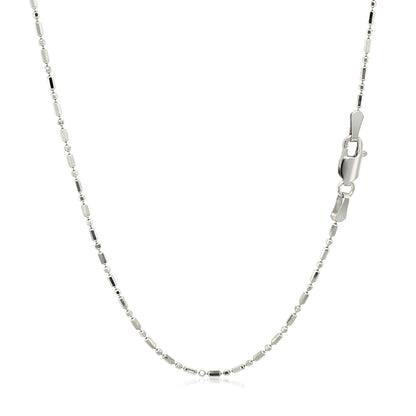 14k white gold diamond-cut alternating bead chain necklace 1.2mm by Bids.com on Tampa Home & Garden Store