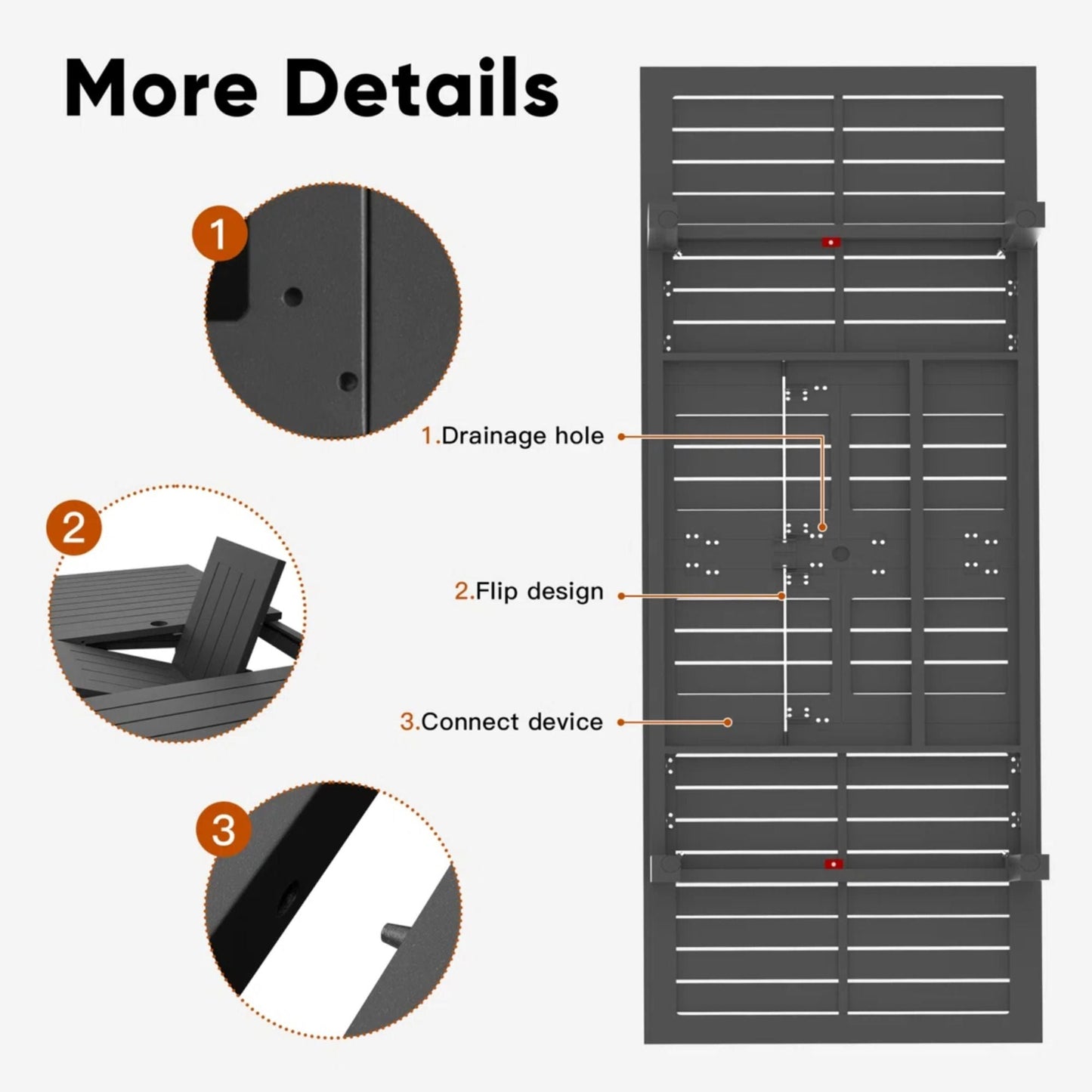 Extendable Outdoor Dining Table and Gray Frame