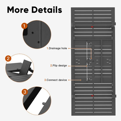 Extendable Outdoor Dining Table and Gray Frame