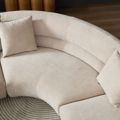 Modular Curved Sectional Sofa and Three Pieces