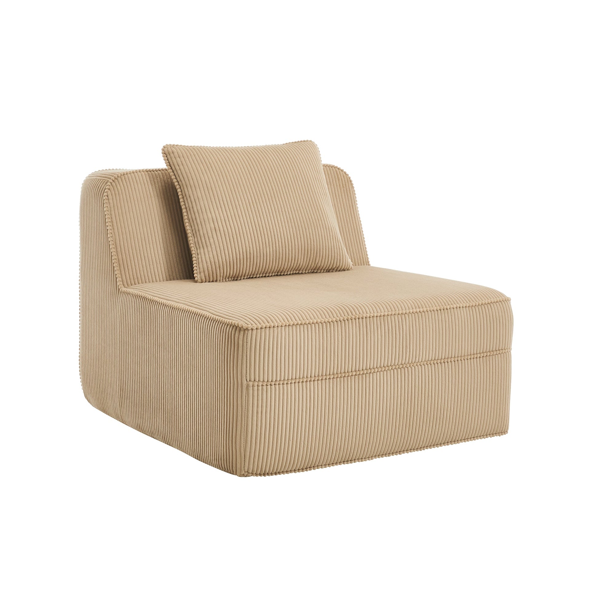 Armless camel corduroy sofa with matching pillow by HouseOfZazla on Tampa Home & Garden Store