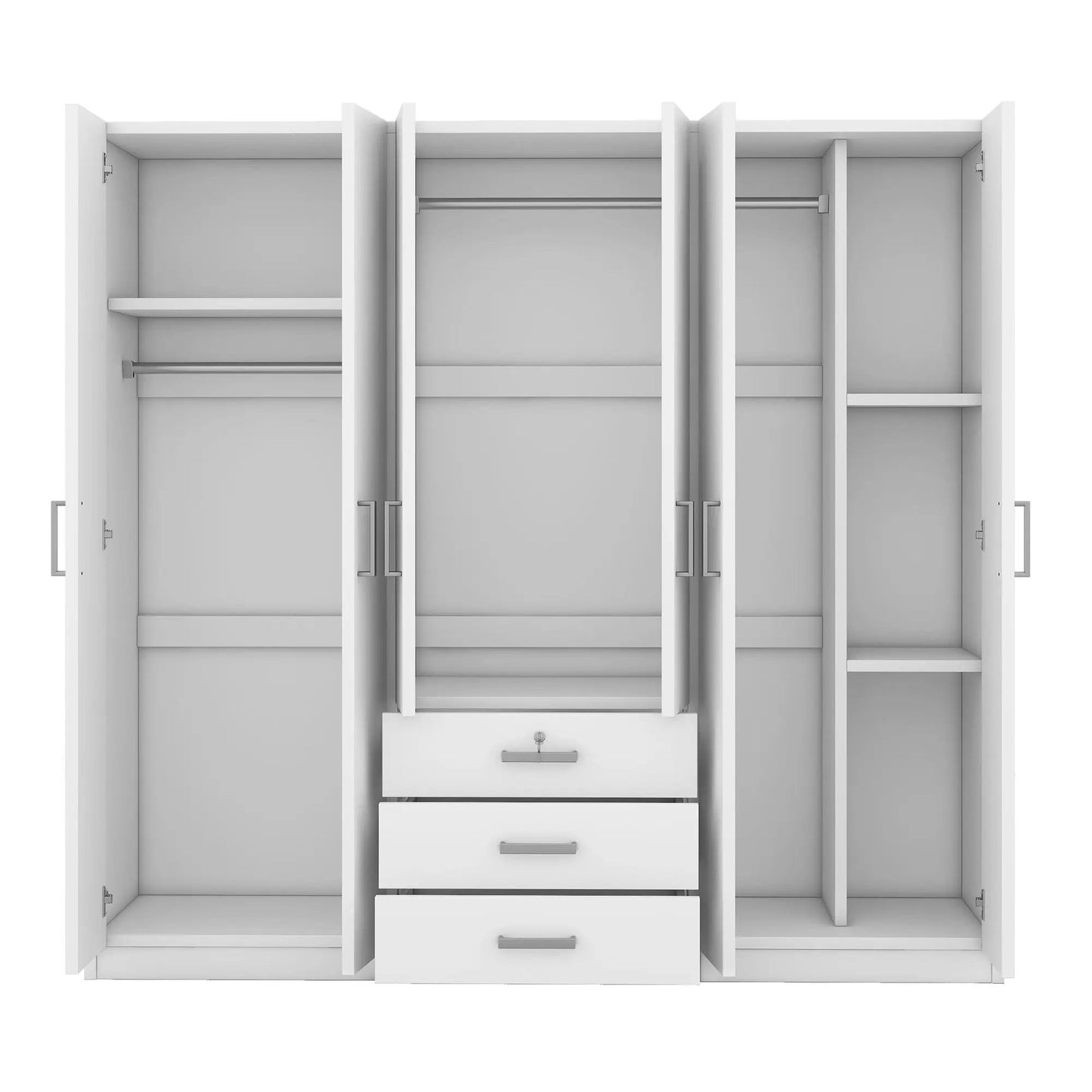 6 Doors Wardrobe Storage for Bedroom with Drawers