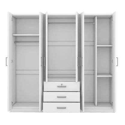 6 Doors Wardrobe Storage for Bedroom with Drawers