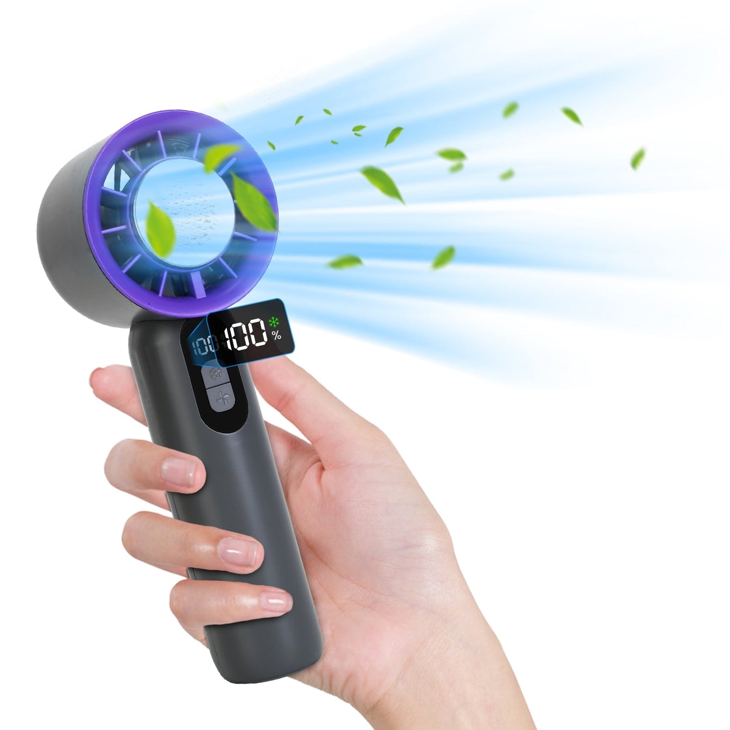 GemGear 100 Speed Handheld Fan with Ice Cooler, LCD display, 3000mAh rechargeable on Tampa Home & Garden Store