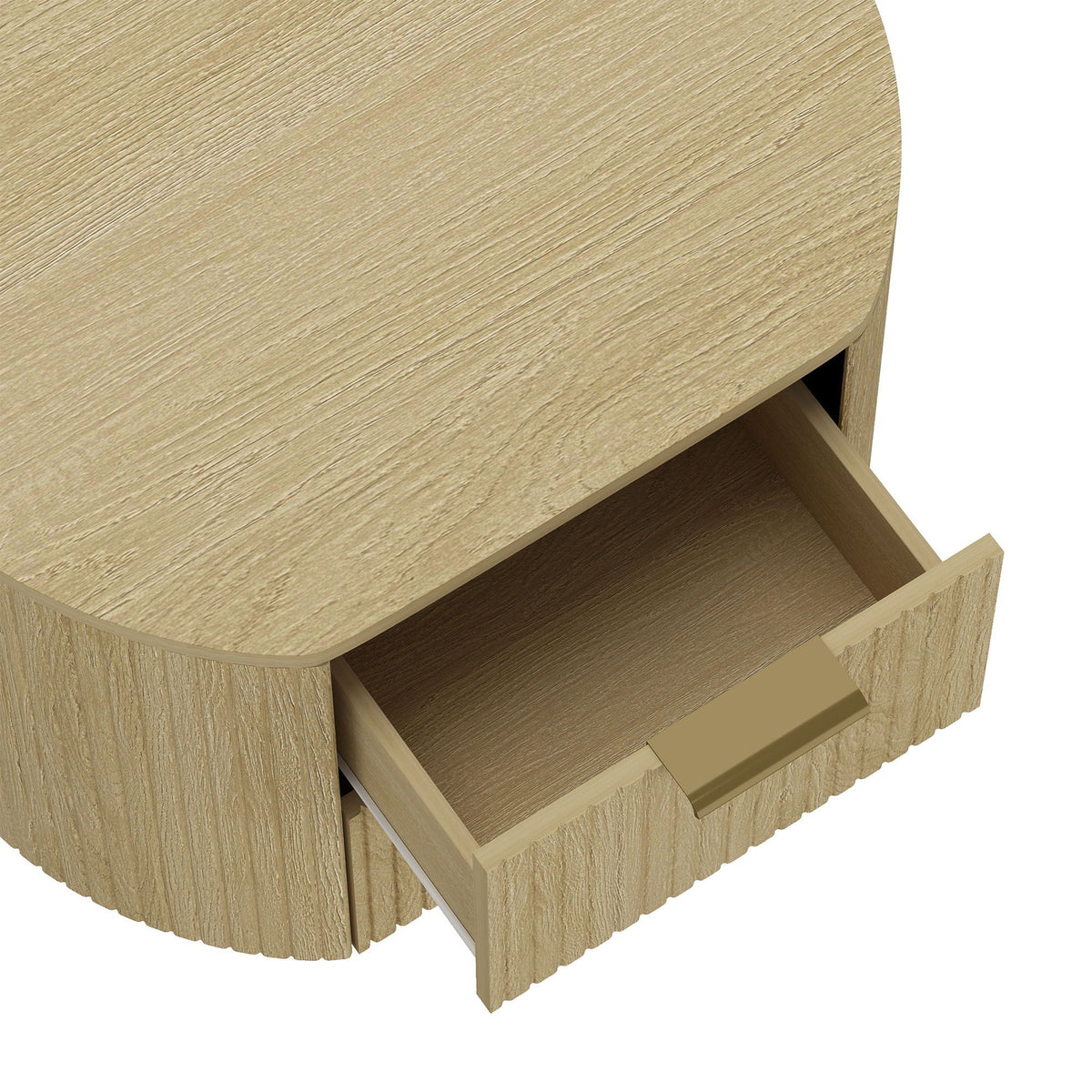 Oak nightstand with ribbed texture and two drawers, HouseOfZazla accent nightstand on Tampa Home & Garden Store