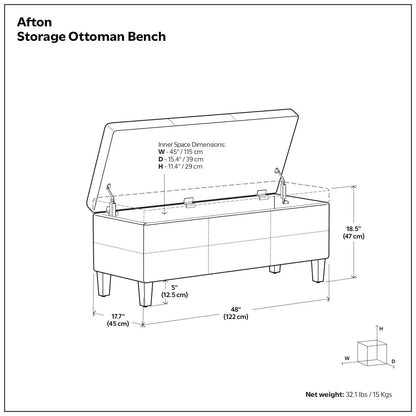 Afton Large Storage Ottoman Bench and Living Room