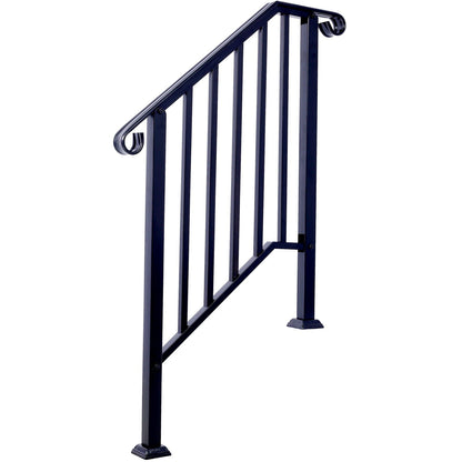 A Powder Coated Wrought Iron Handrail For Steps