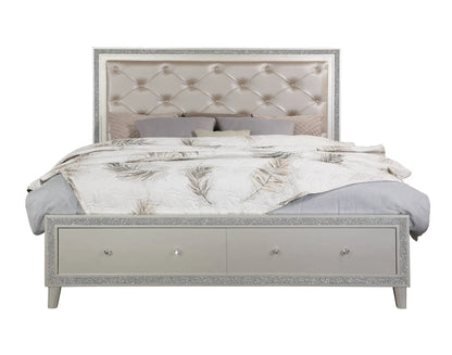 Sliverfluff Bed With LED Lighting and Headboard