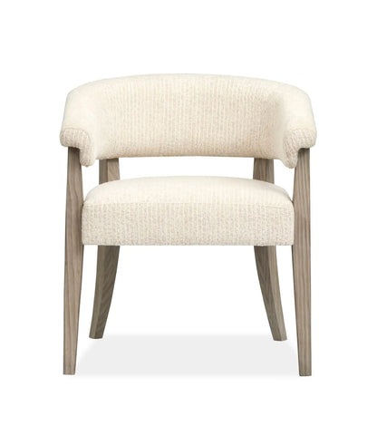 Braelyn upholstered host chairs set of 2 in Dorian Gray fabric with light wood legs on Tampa Home & Garden Store