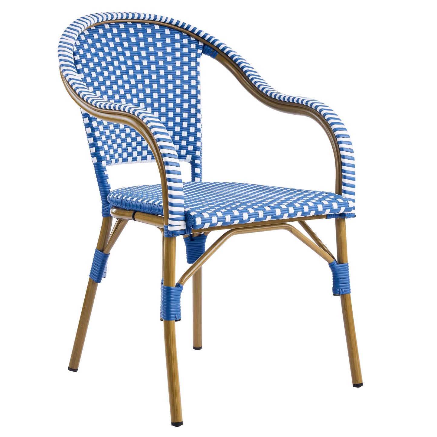 Outdoor Bistro Chairs Set of Aluminum and Rattan