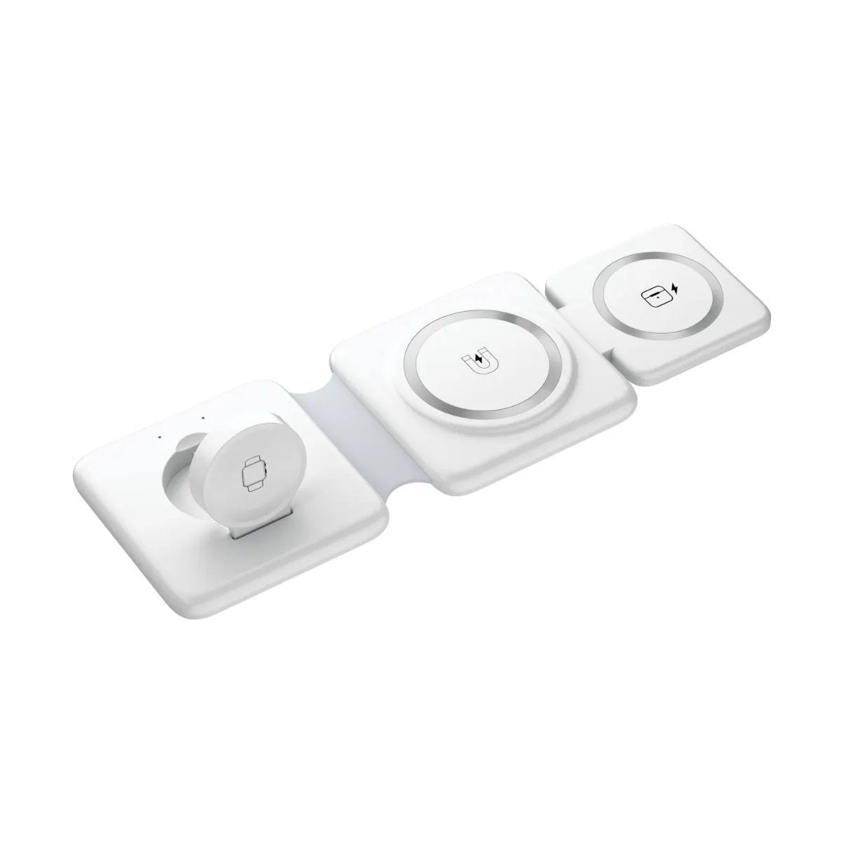 Folding Magnetic Suction Wireless Charger 3-in-1 white by FLIPSTYLEZLLC, 3-pad set on Tampa Home & Garden Store