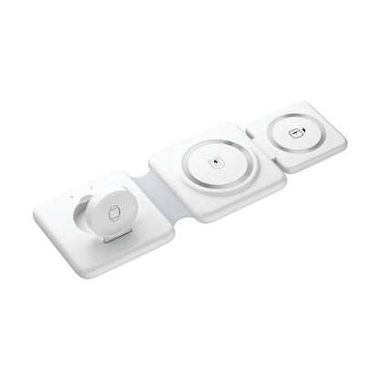 Folding Magnetic Suction Wireless Charger 3-in-1 white by FLIPSTYLEZLLC, 3-pad set on Tampa Home & Garden Store