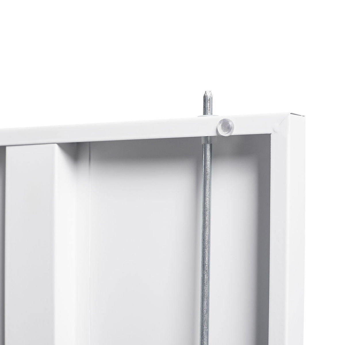 Metal storage cabinet white with locking doors and adjustable shelf hardware on Tampa Home & Garden Store
