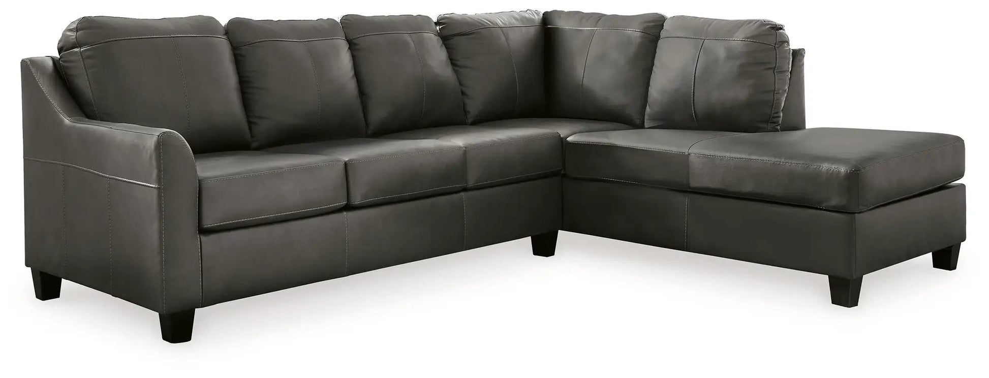 Valderno 2-piece sectional with Raf corner chaise fog leather on Tampa Home & Garden Store