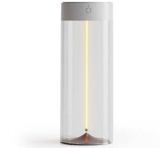 LED camping light Type-C rechargeable night light in clear cylinder with vertical LED glow on Tampa Home & Garden Store