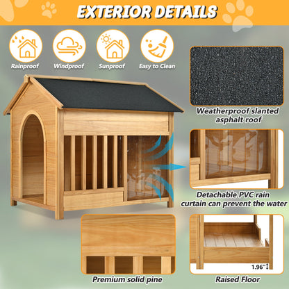 Dog House by HouseOfZazla, 60.2in Outdoor with insulated liner, pine, weatherproof asphalt roof on Tampa Home & Garden Store