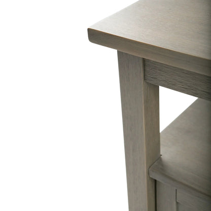Warm Shaker handcrafted coffee table with rounded edge and greywashed wood grain on Tampa Home & Garden Store