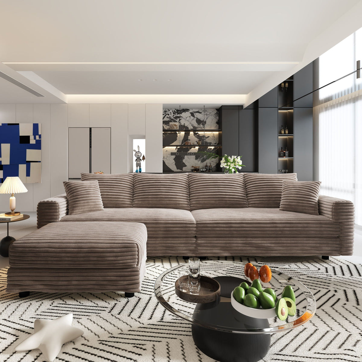 Modern Deep Seat Upholstered Sofa and Couch