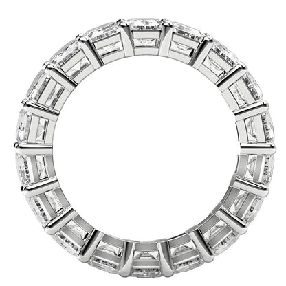Emerald-cut lab-grown diamond eternity ring in 14k white gold, 8 cttw FG/VS2 on Tampa Home & Garden Store