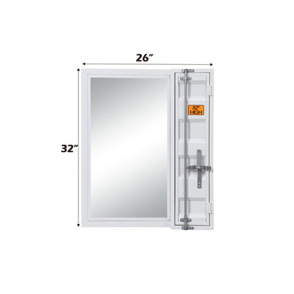 Cargo Vanity Mirror Clear Reflection white framed storage trunk HouseOfZazla on Tampa Home & Garden Store