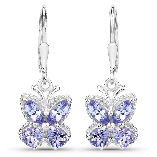 Earrings: 2.08ct Tanzanite, sterling silver butterfly dangle with lavender stones by Bids.com on Tampa Home & Garden Store