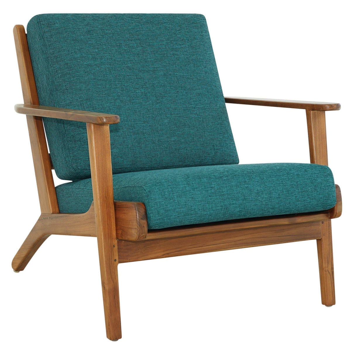 Modern Genuine Lounge Chair teal fabric with wood frame midcentury design HouseOfZazla on Tampa Home & Garden Store