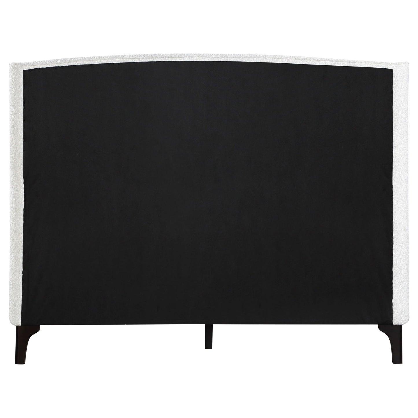 Theodore Wingback Bed upholstered in black fabric with light gray frame by HouseOfZazla on Tampa Home & Garden Store