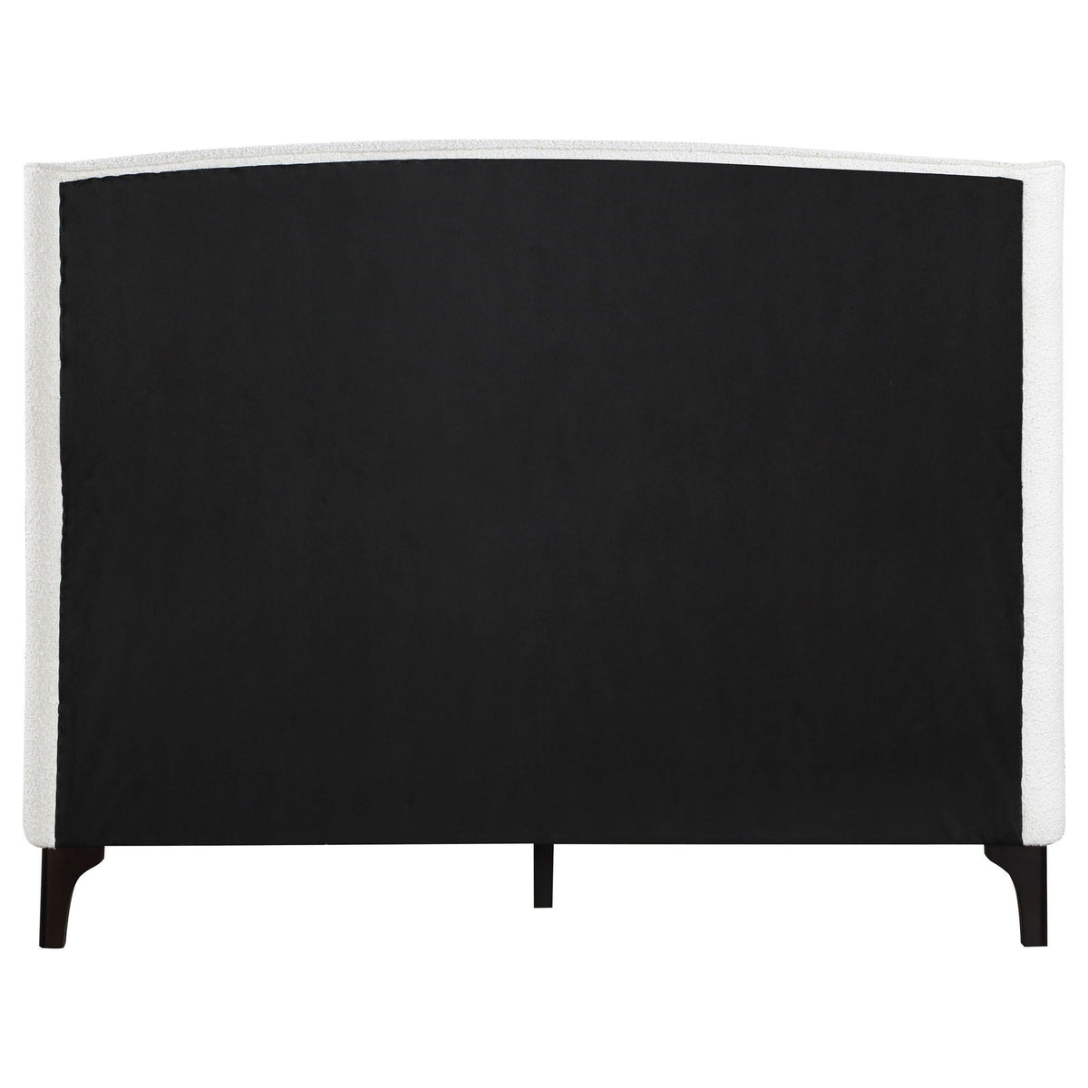Theodore Wingback Bed upholstered in black fabric with light gray frame by HouseOfZazla on Tampa Home & Garden Store