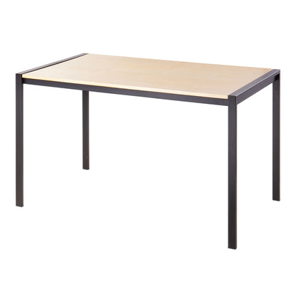 Fuji Modern Dining Table with light wood top and black metal frame on Tampa Home & Garden Store