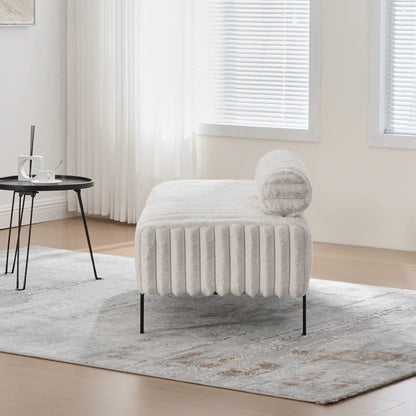 Mini Loveseat With Adjustable Backrest and Fur