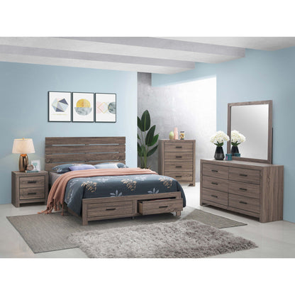 Geary Panel Bed by HouseOfZazla in weathered wood with matching nightstands on Tampa Home & Garden Store
