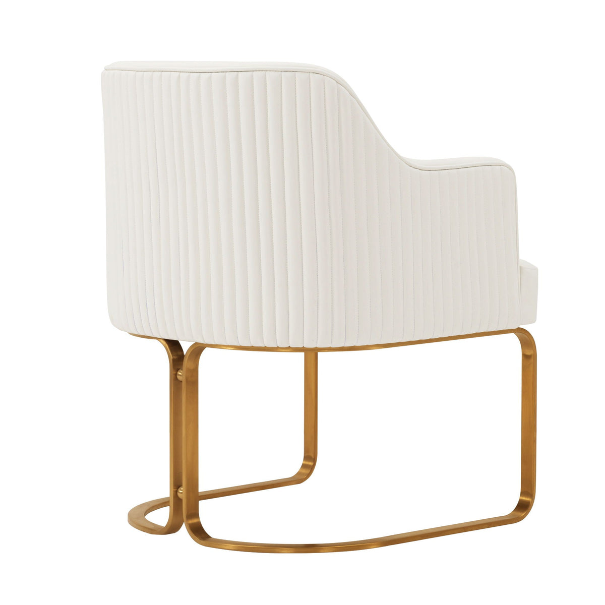 Modern dining chair with beige upholstery and gold cantilever base by HouseOfZazla on Tampa Home & Garden Store