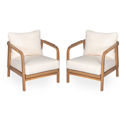 Solid Wood Lounge Chair With Woven Backrest