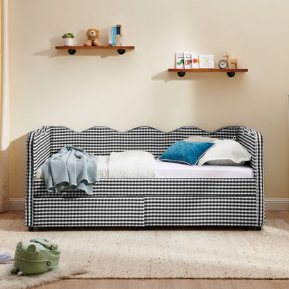 Gingham Daybed With Usb Port And The Wave Shape