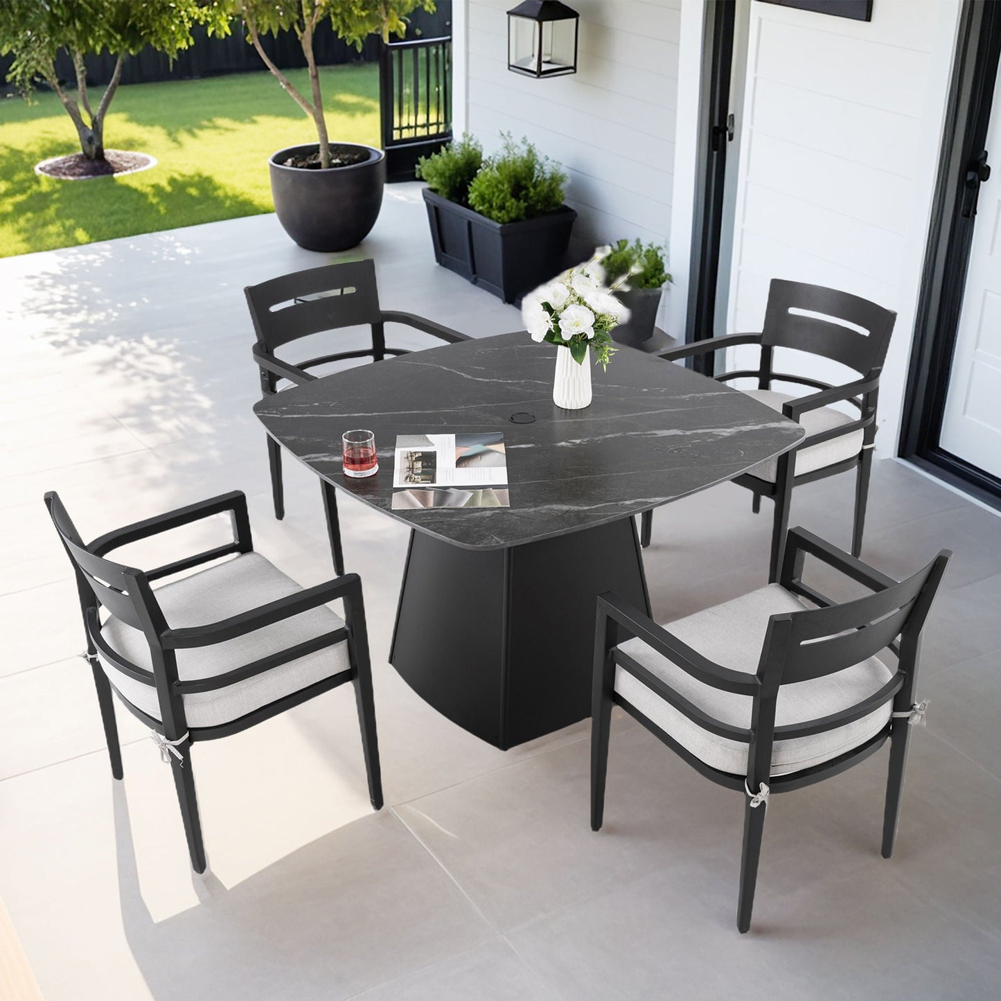 Outdoor Patio and Squircle Dining Table Set