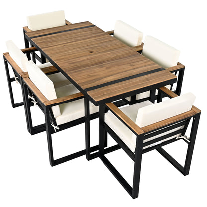 Seven Piece Outdoor Dining Table and Chair Set