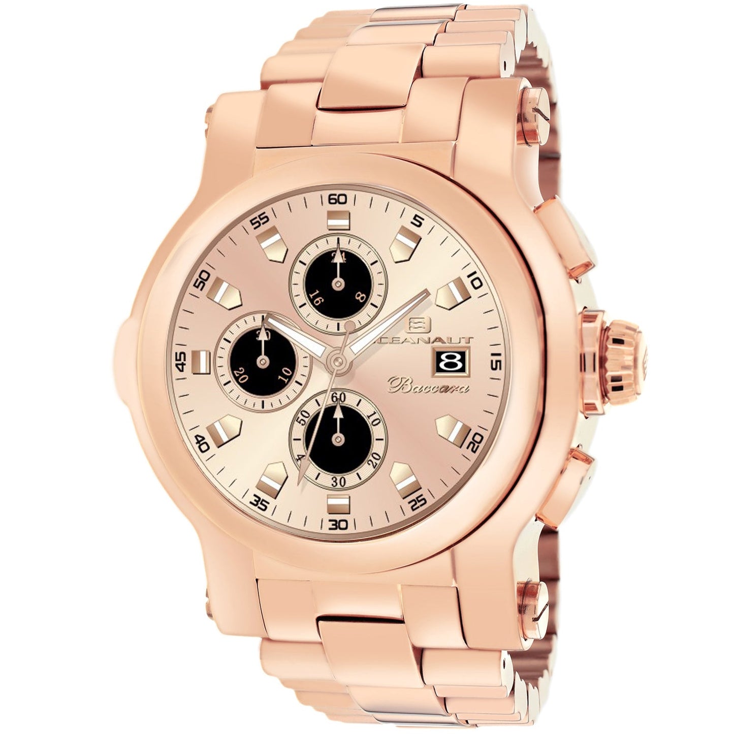 Oceanaut Baccara XL men's rose-gold chronograph watch with date window on Tampa Home & Garden Store