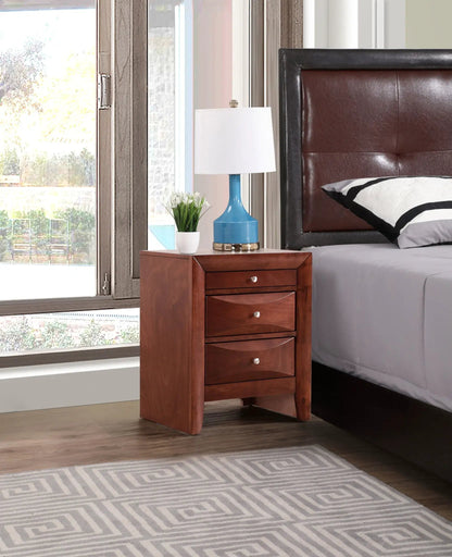 Modern Design Nightstand with Durable Wood Veneer
