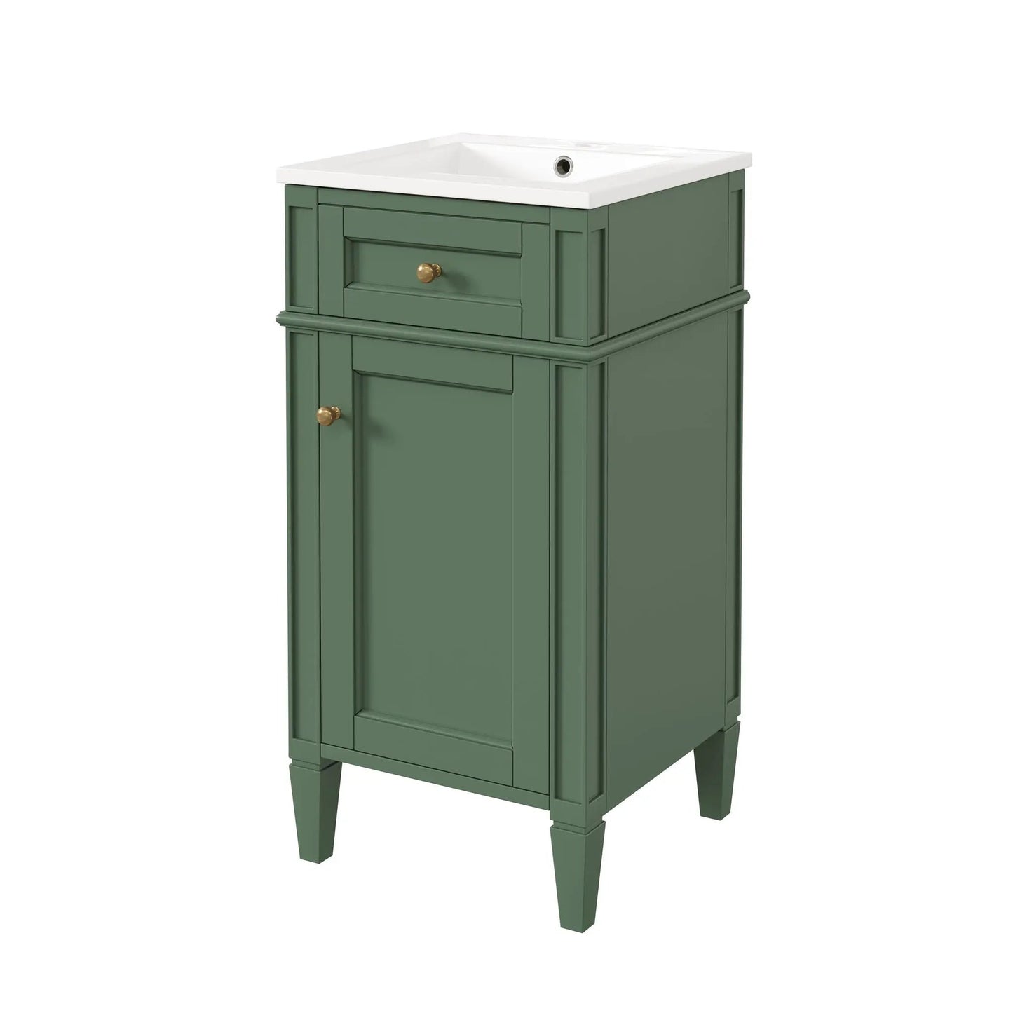 French Style Vanity With Sink and Solid Wood Legs