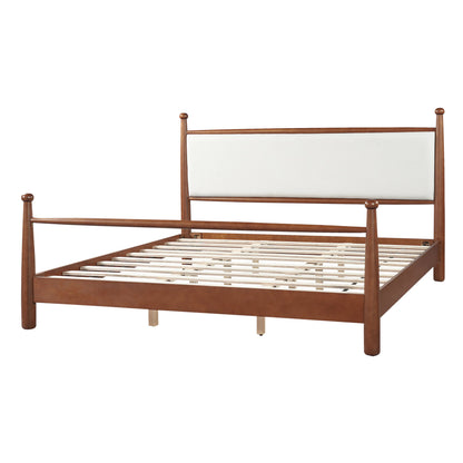 Upholstered King Poplar Bed Frame and Headboard