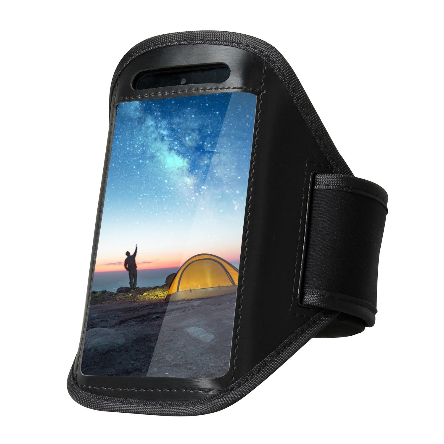 Phone armband case GemGear fits iPhone 5 and under 4 in, black with clear window on Tampa Home & Garden Store